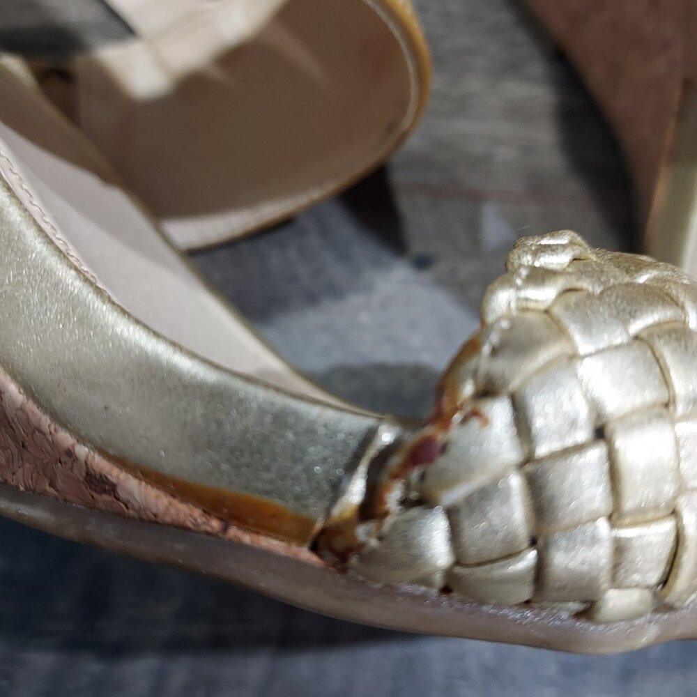 Kenneth Cole Reaction Cork Wedge Sandals Size 7.5 Sling Back Beach - Picture 8 of 8